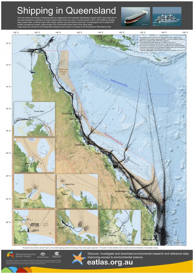 Map of shipping in Queensland