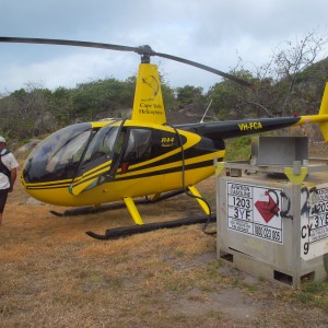 Dauan Island - Helicopter refueling