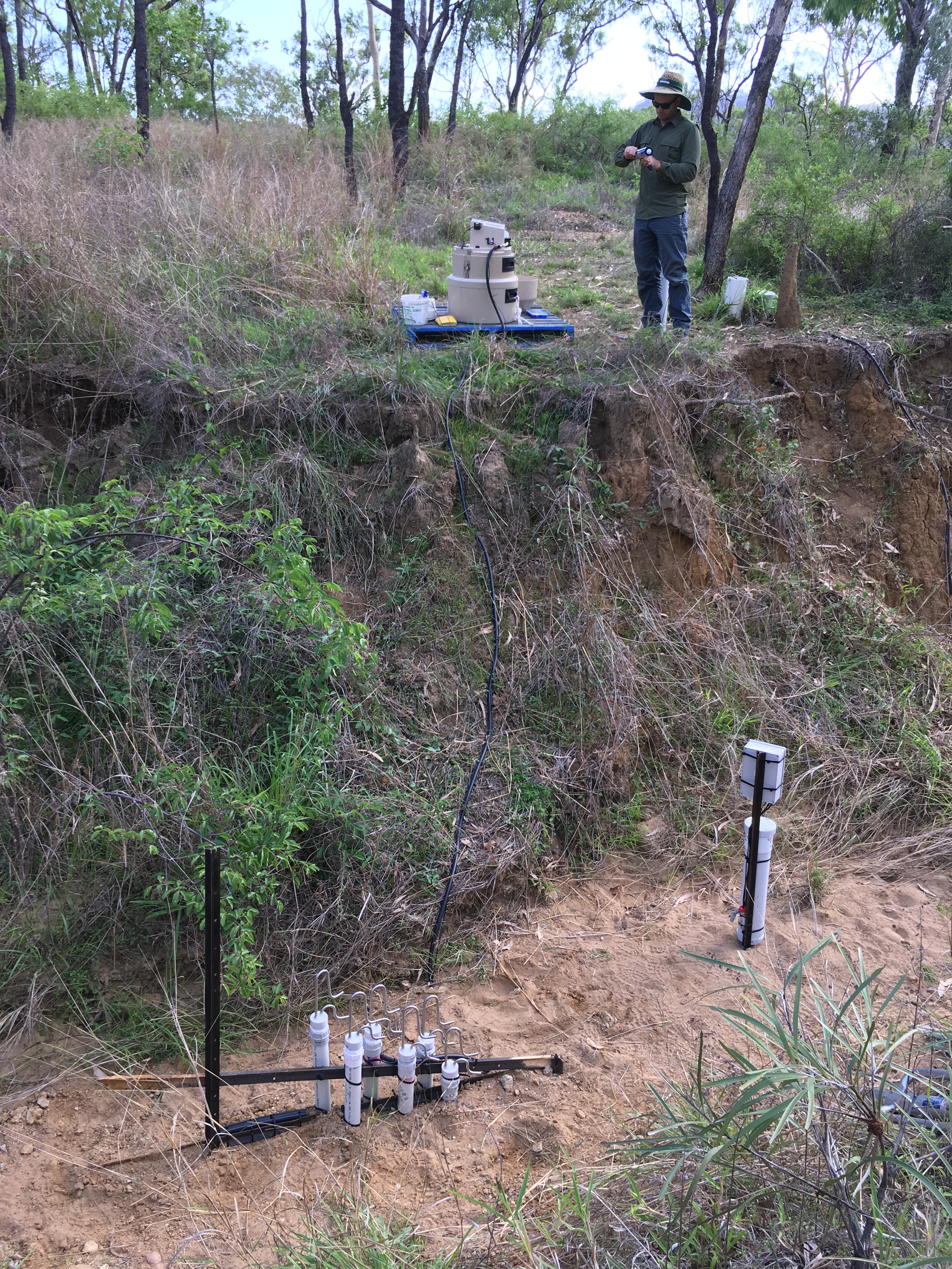 Gully outlet water samplers at Crocodile Station experimental site