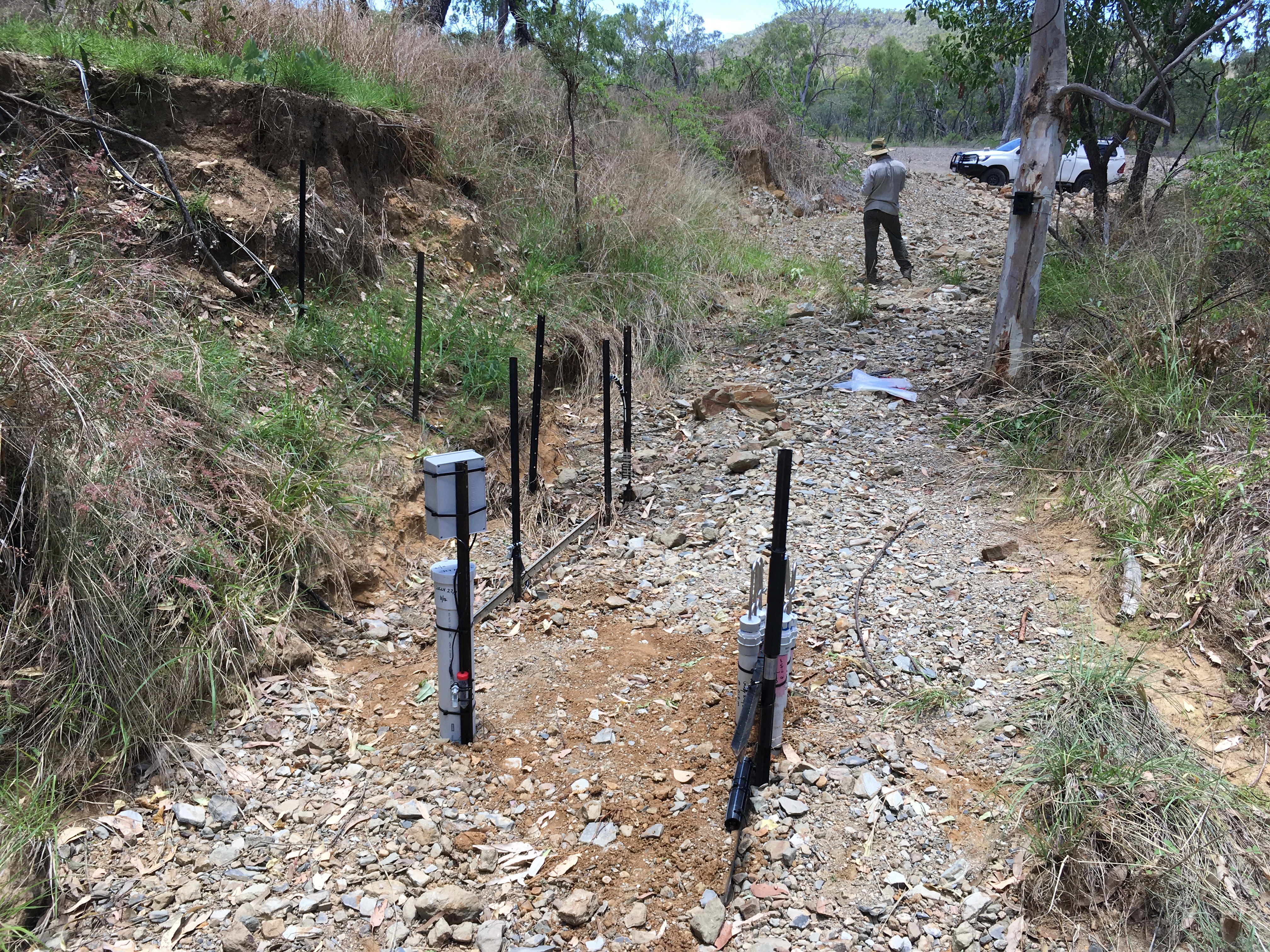 Gully outlet water samplers at Crocodile Station experimental site