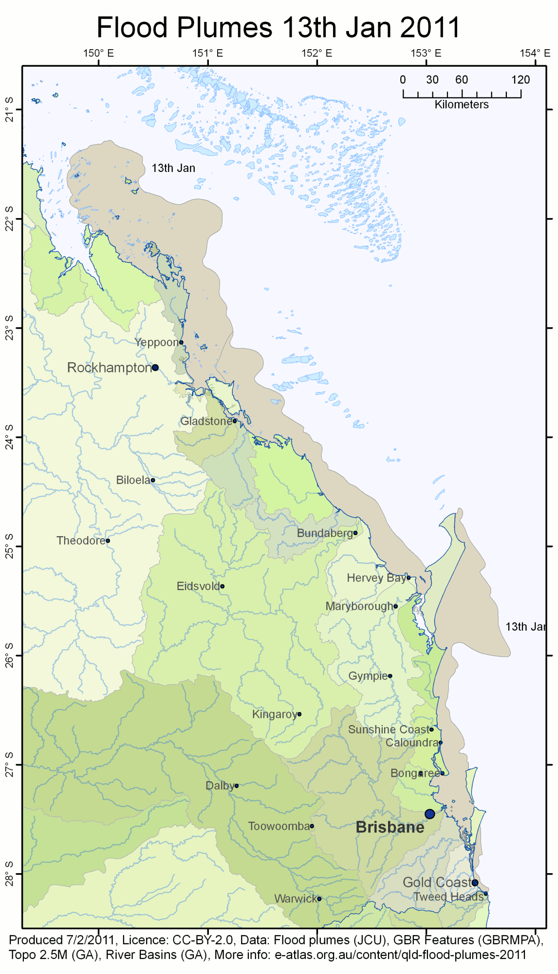 QLD Flood Plumes 2011-01-13