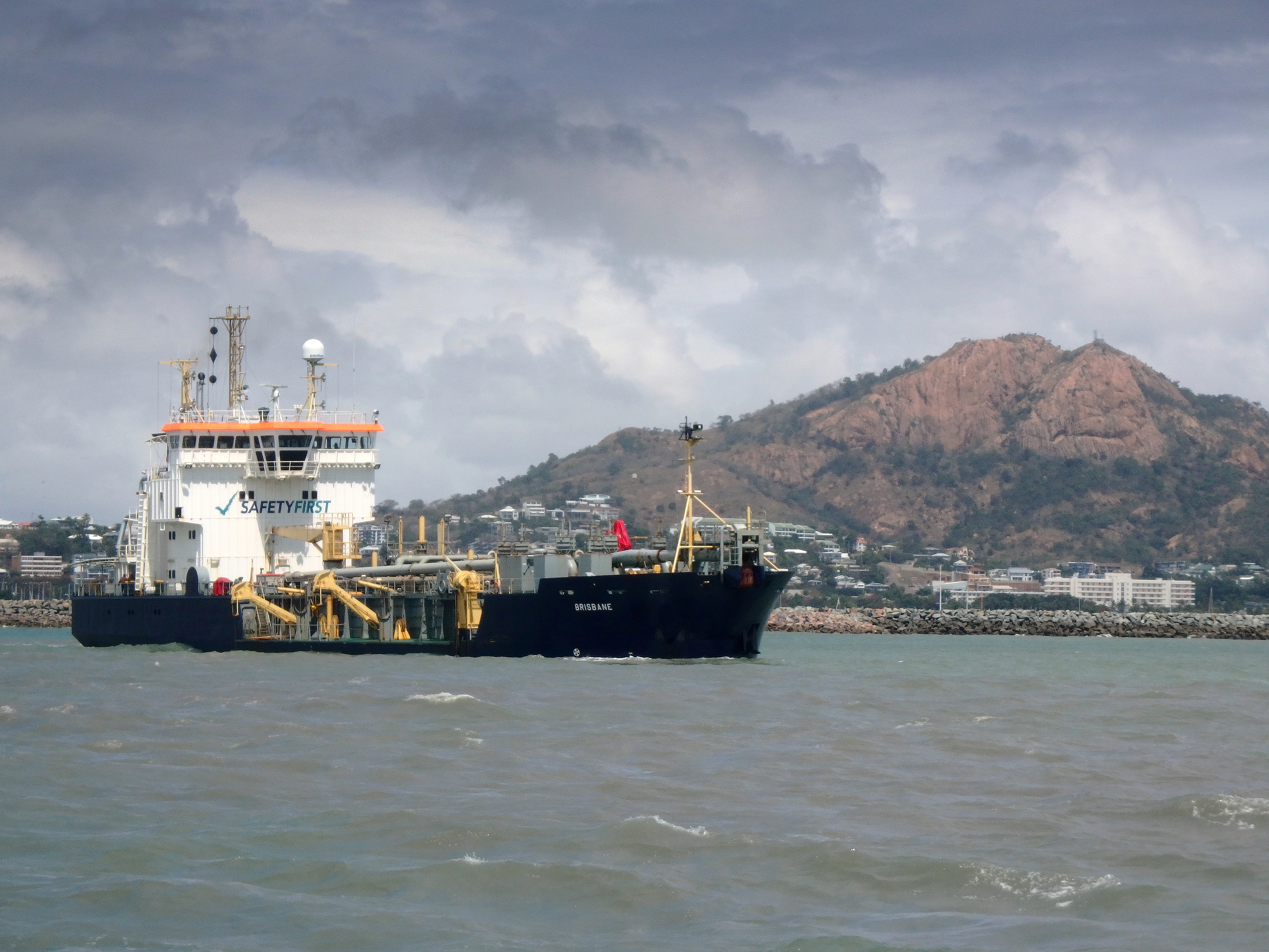 Trailing Suction Hopper Dredge  Brisbane at the entrance to the Port of Townsville