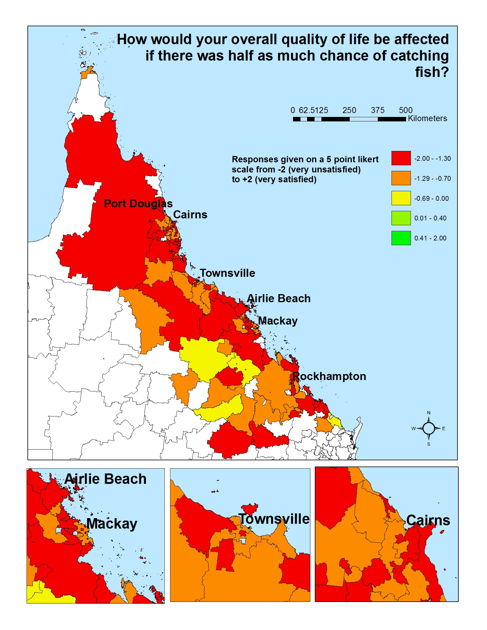 How would your overall quality of life be affected if there was half as much chance of catching fish?