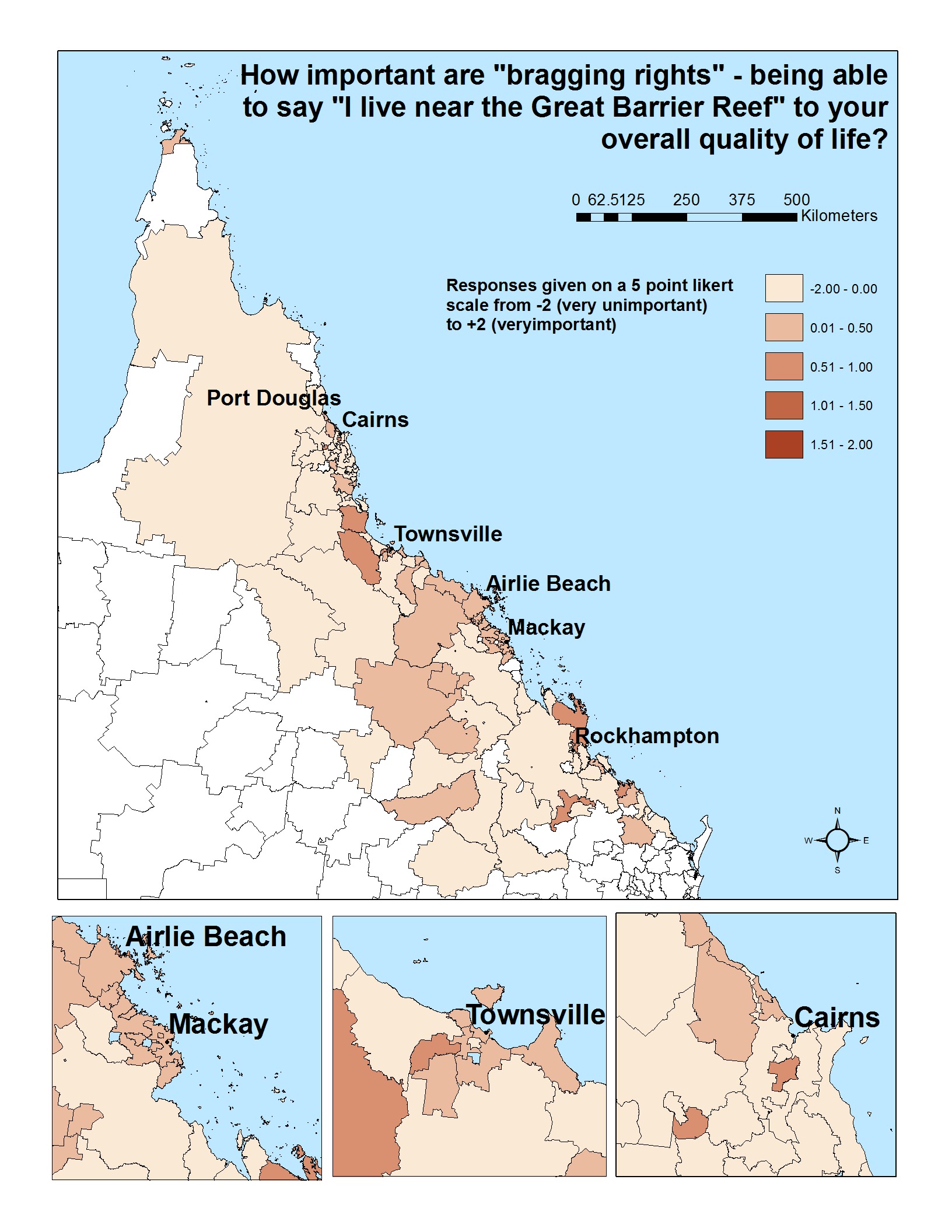 How important are "bragging rights" - being able to say "I live near the Great Barrier Reef" to your overall quality of life?