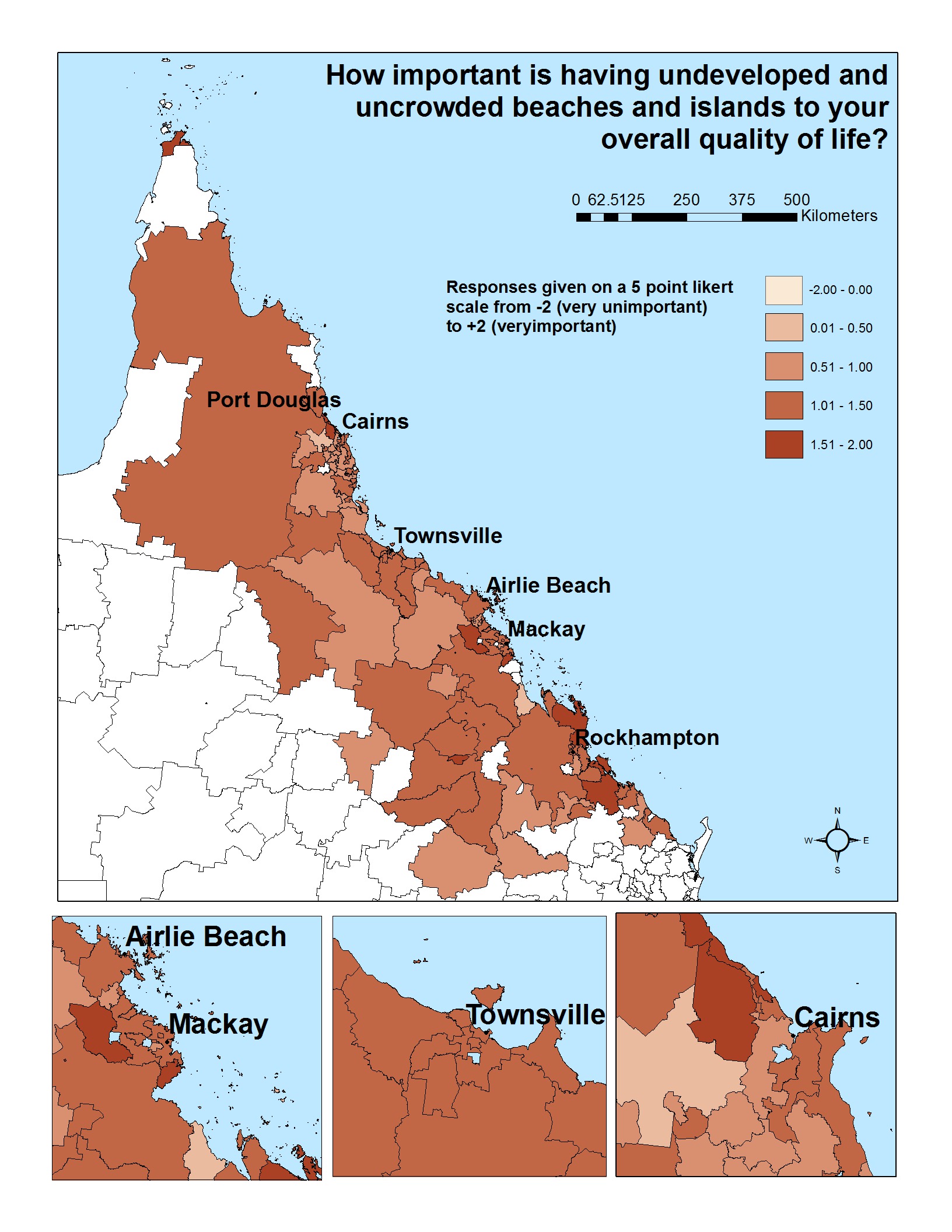 How important is having undeveloped and uncrowded beaches and islands to your overall quality of life?