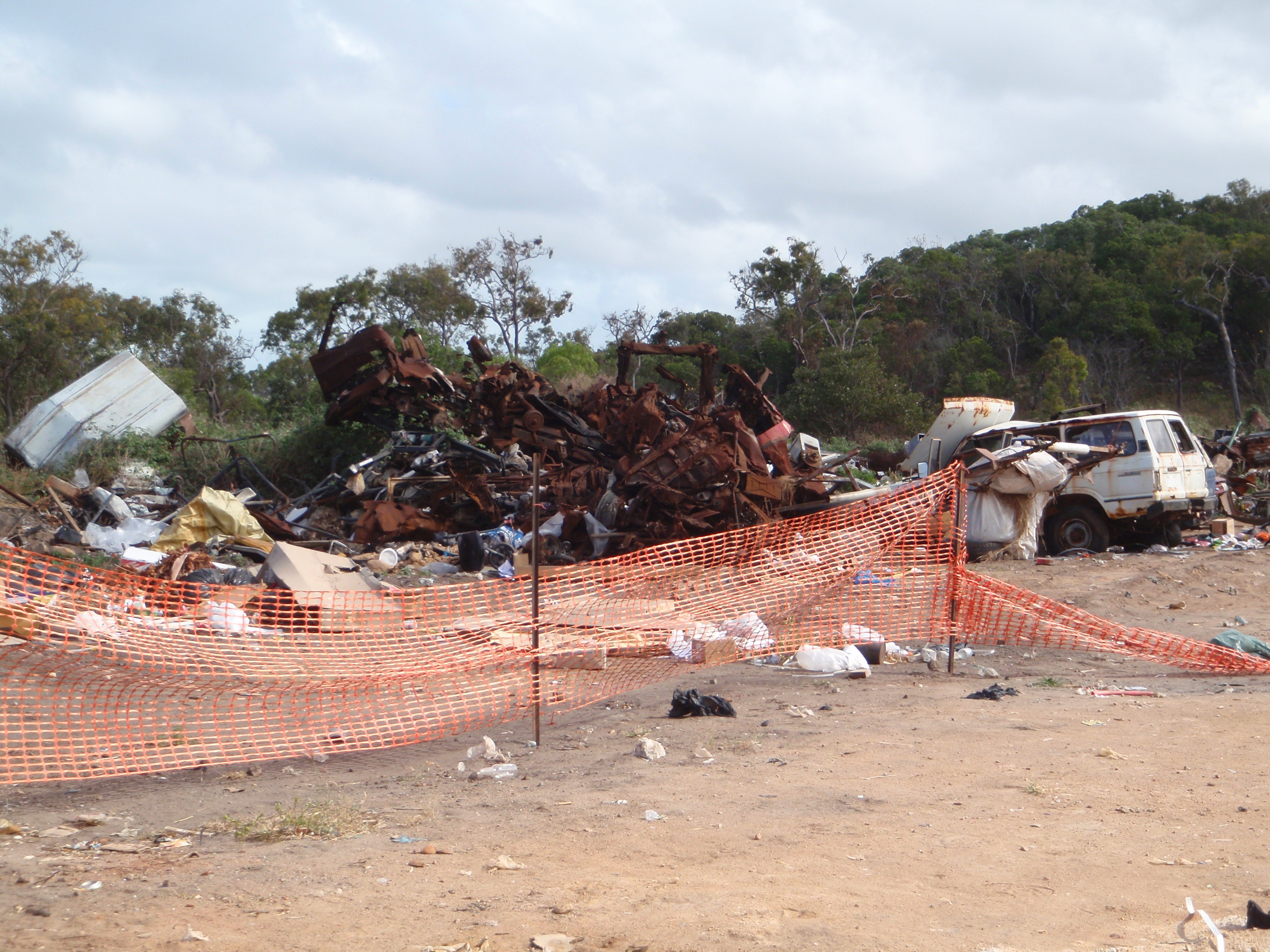 Scrap metal storage on Badu Island, August 2012