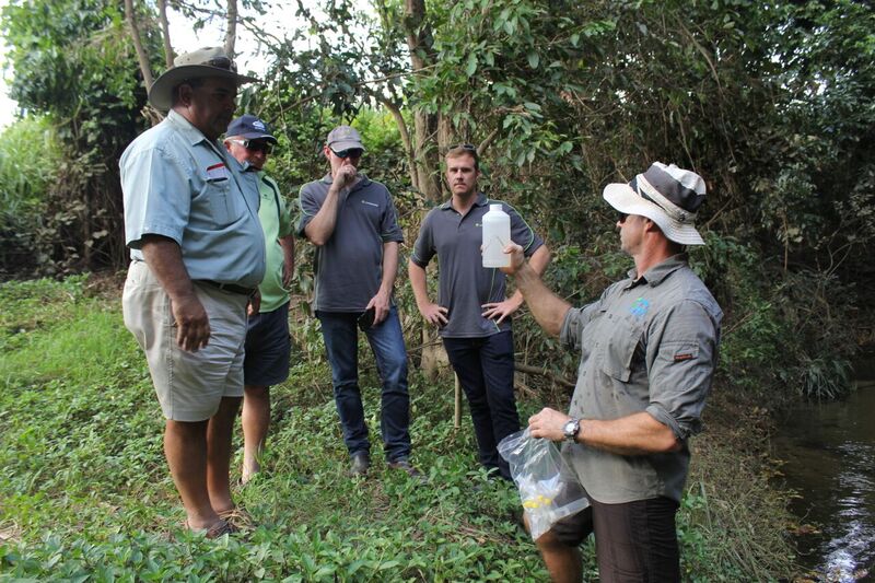 On-site field visit with Project 25 scientists and CANEGROWERS Environment Committee (February 2018)