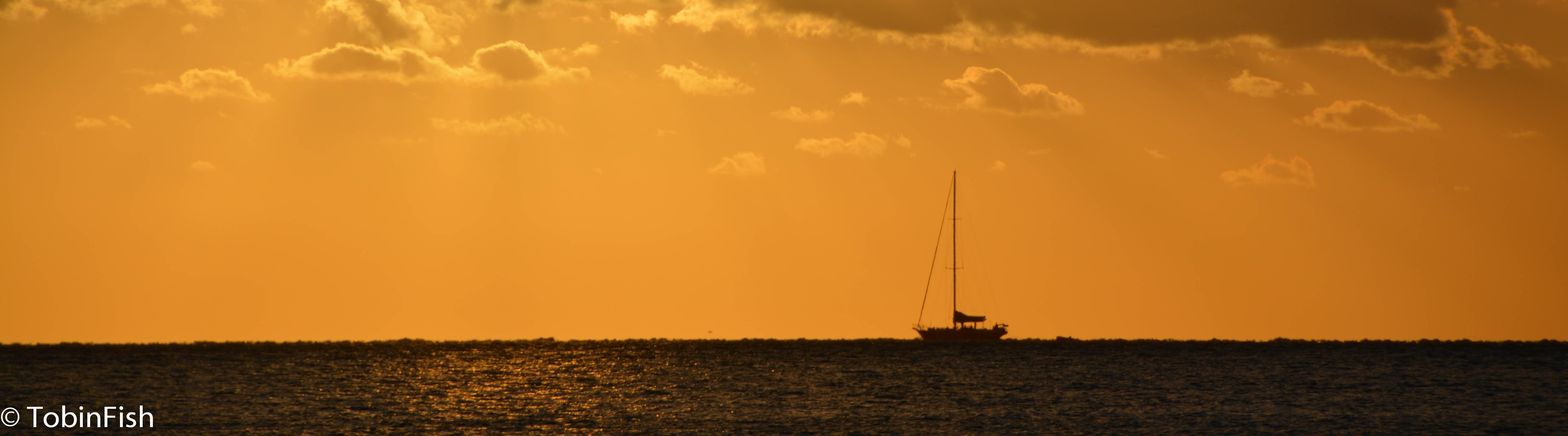 Sailing Whitsundays on sunset