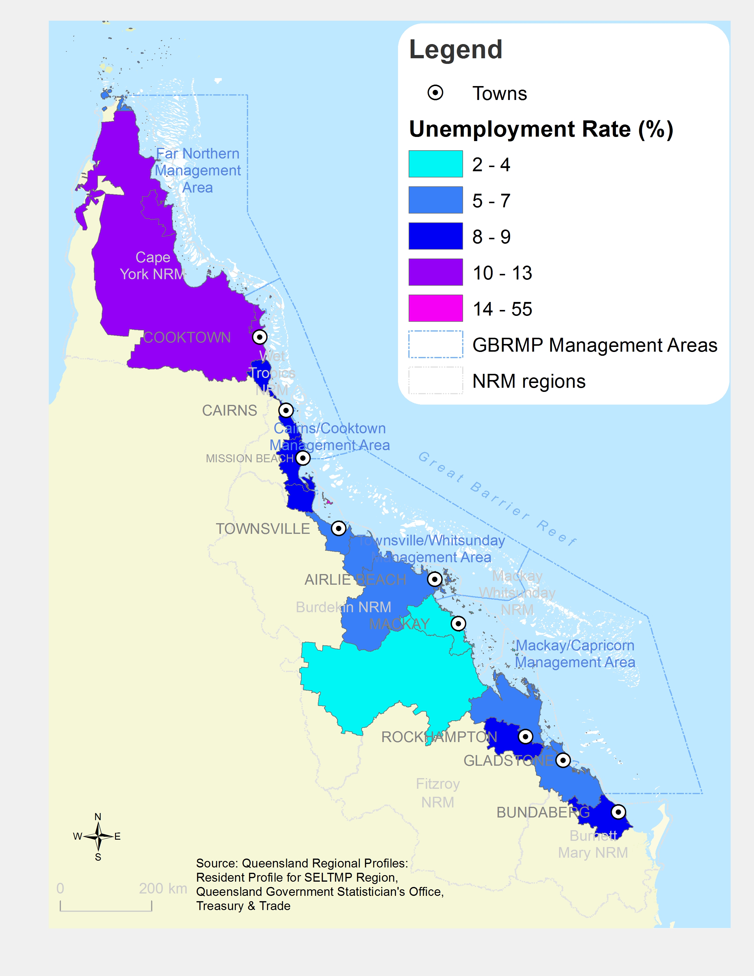 Unemployment Rate, by Local Government Area (%)