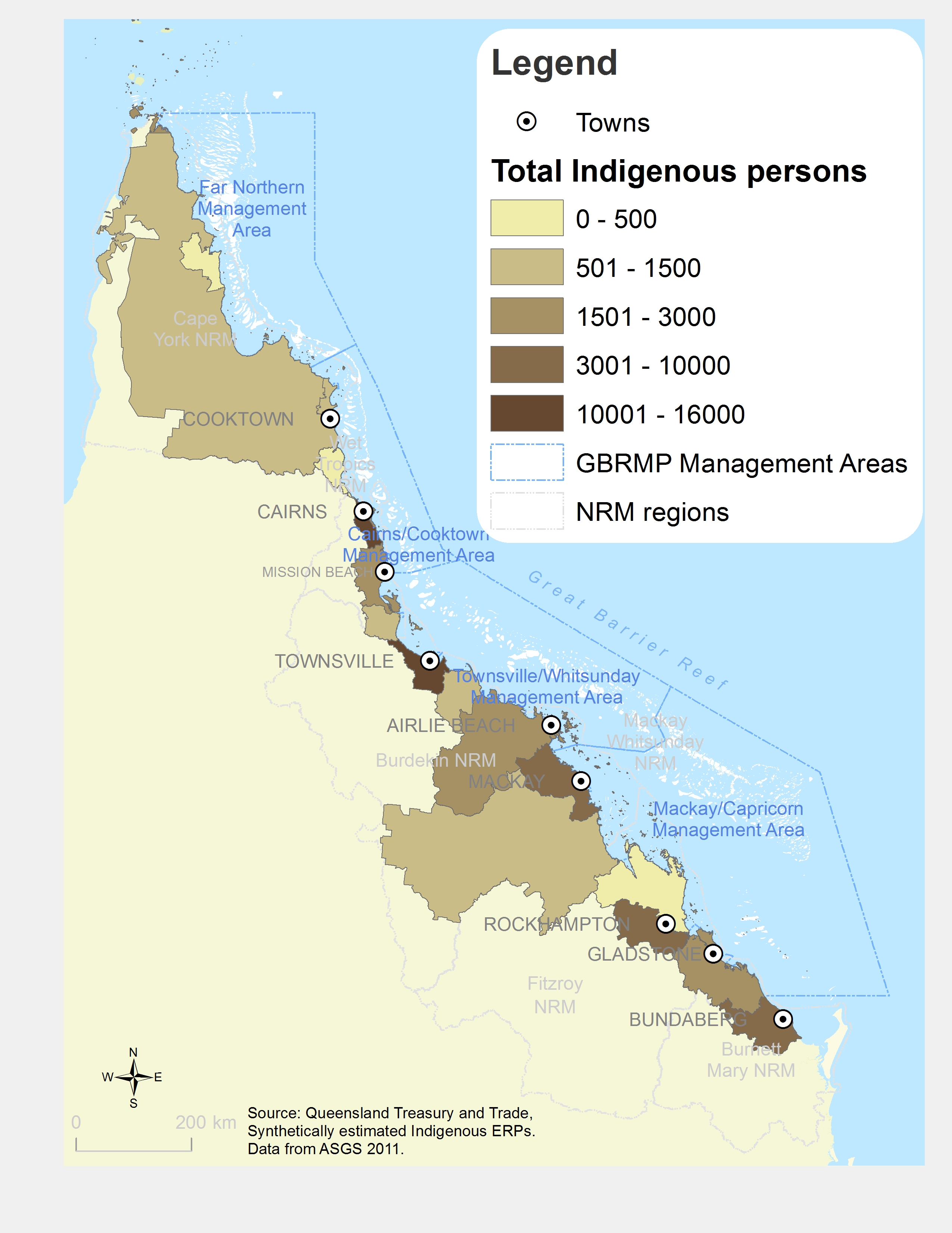 Total indigenous persons, by Local Government Area 
