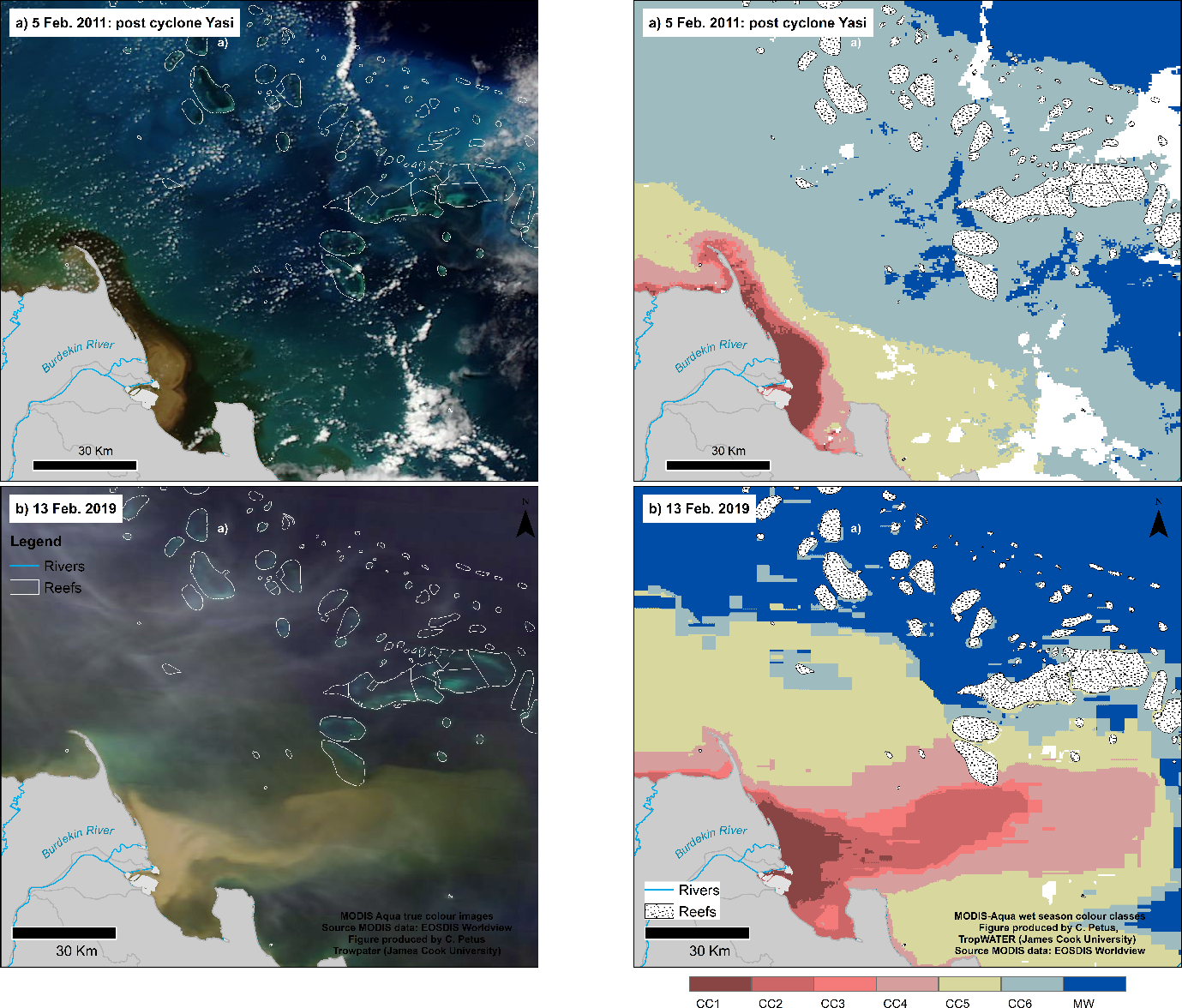 Comparing the 2019 big flood with the 2011 flood from satellite