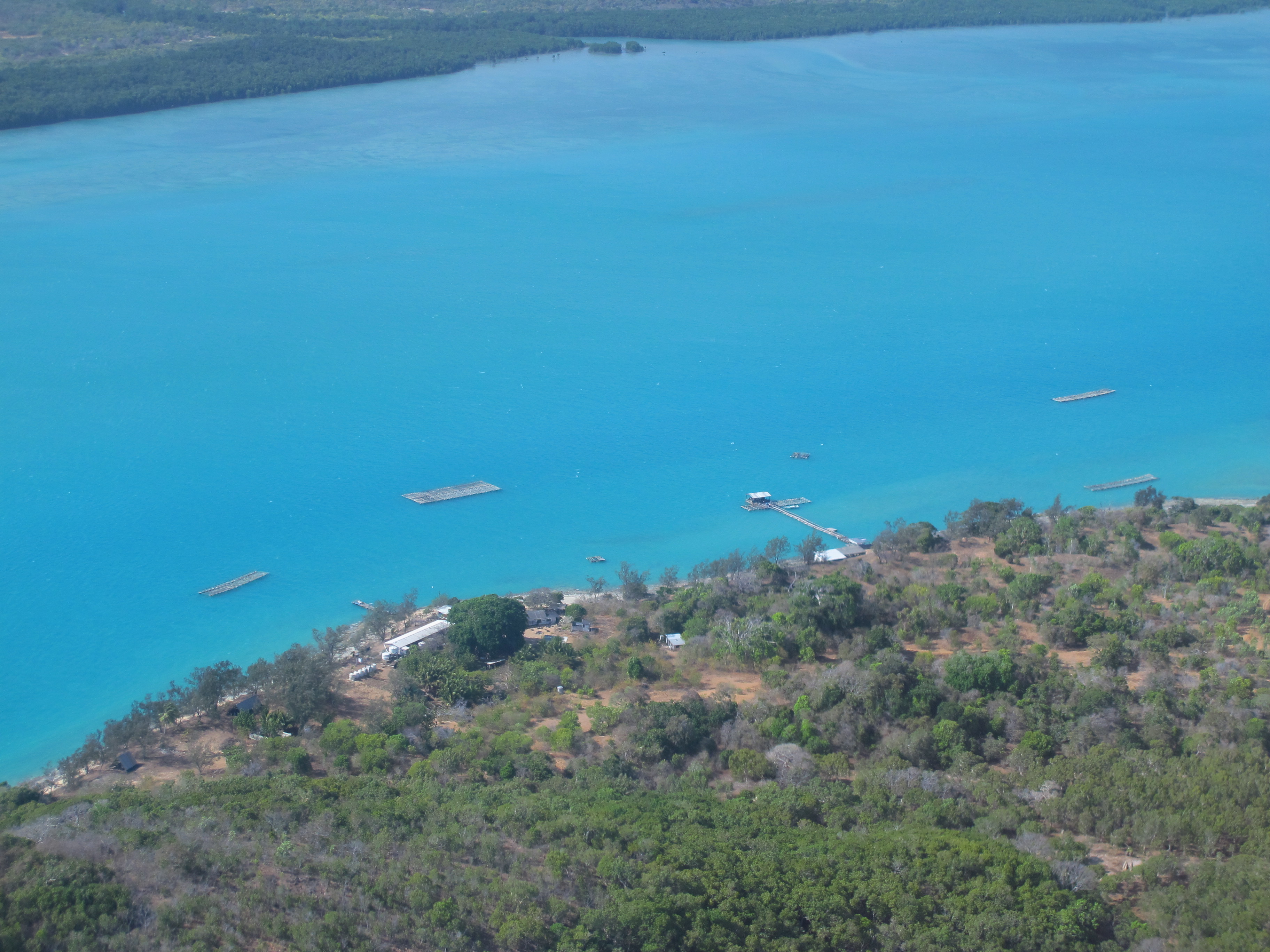 Gialug Island - Aerial view pearl farm