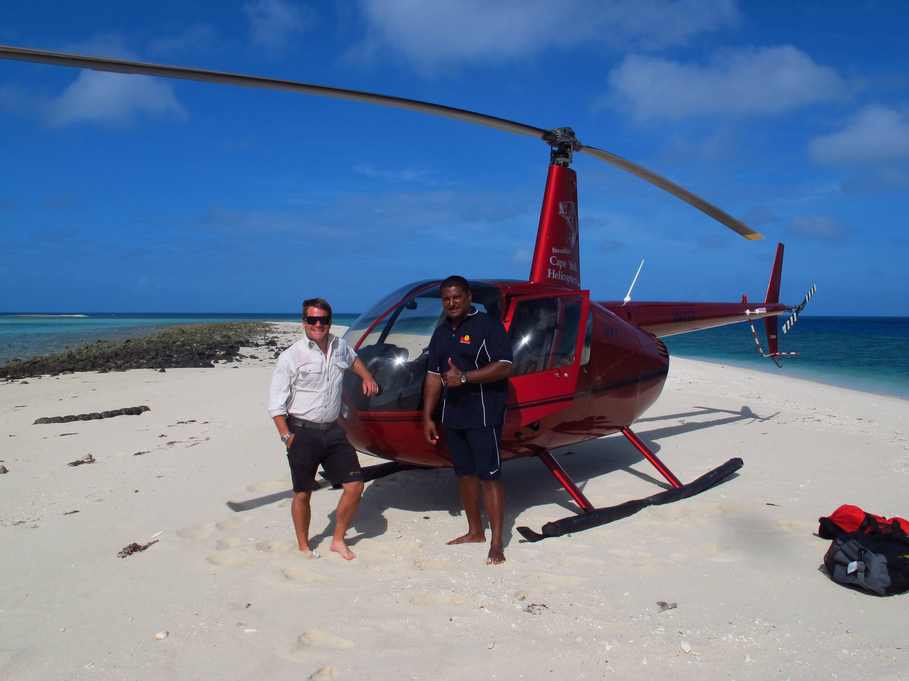 Woiz Reef - Helicopter, Frank Loban and Pilot