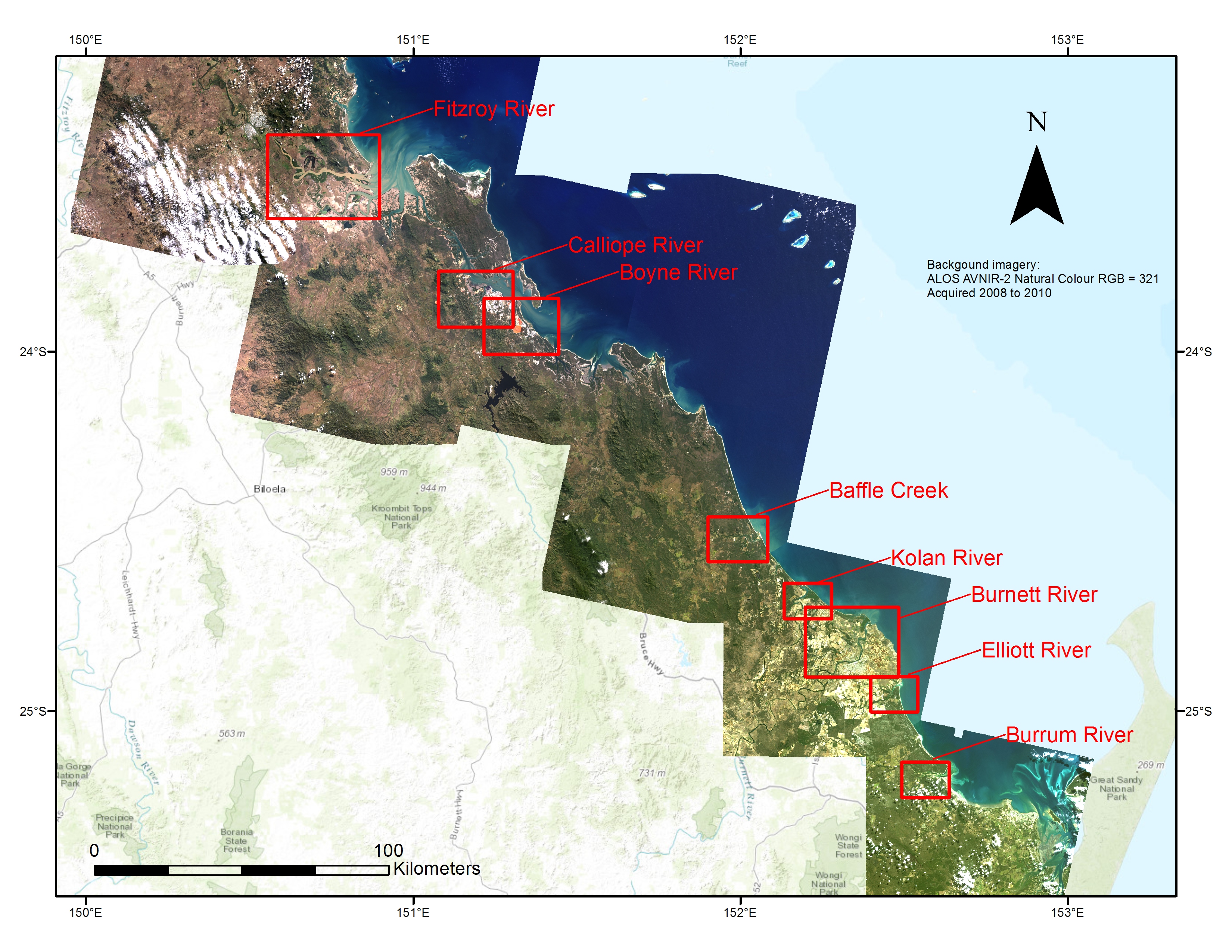 Map of NESP TWQ 2.3.4 Southern GBR study area