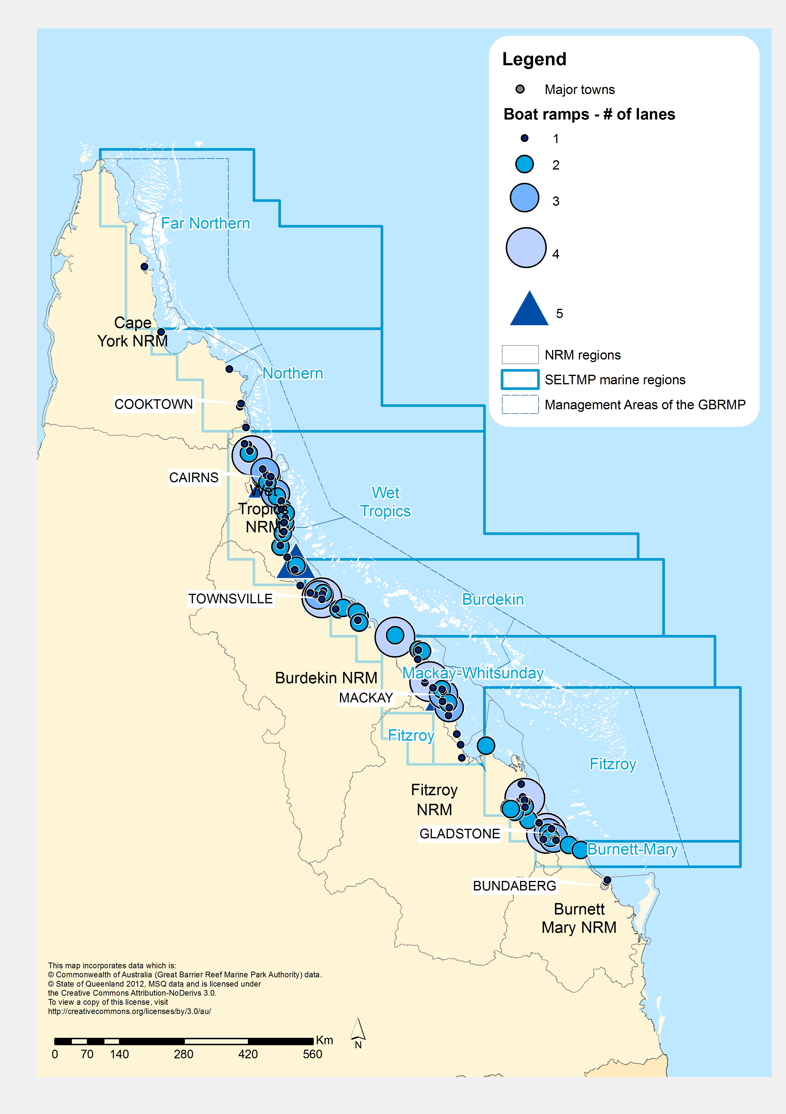 Number of boat ramps in Qld