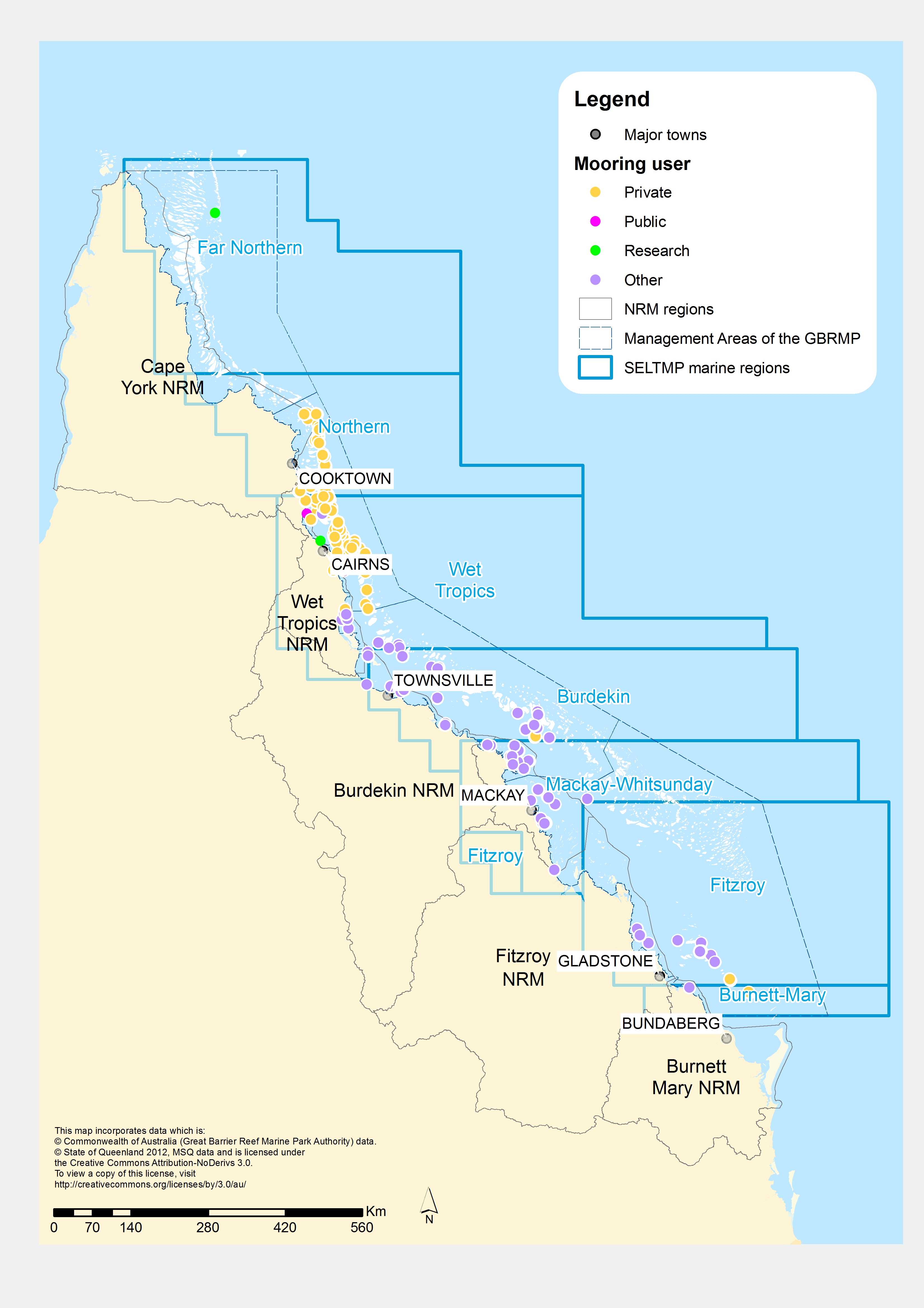 Classification map of mooring users in Qld