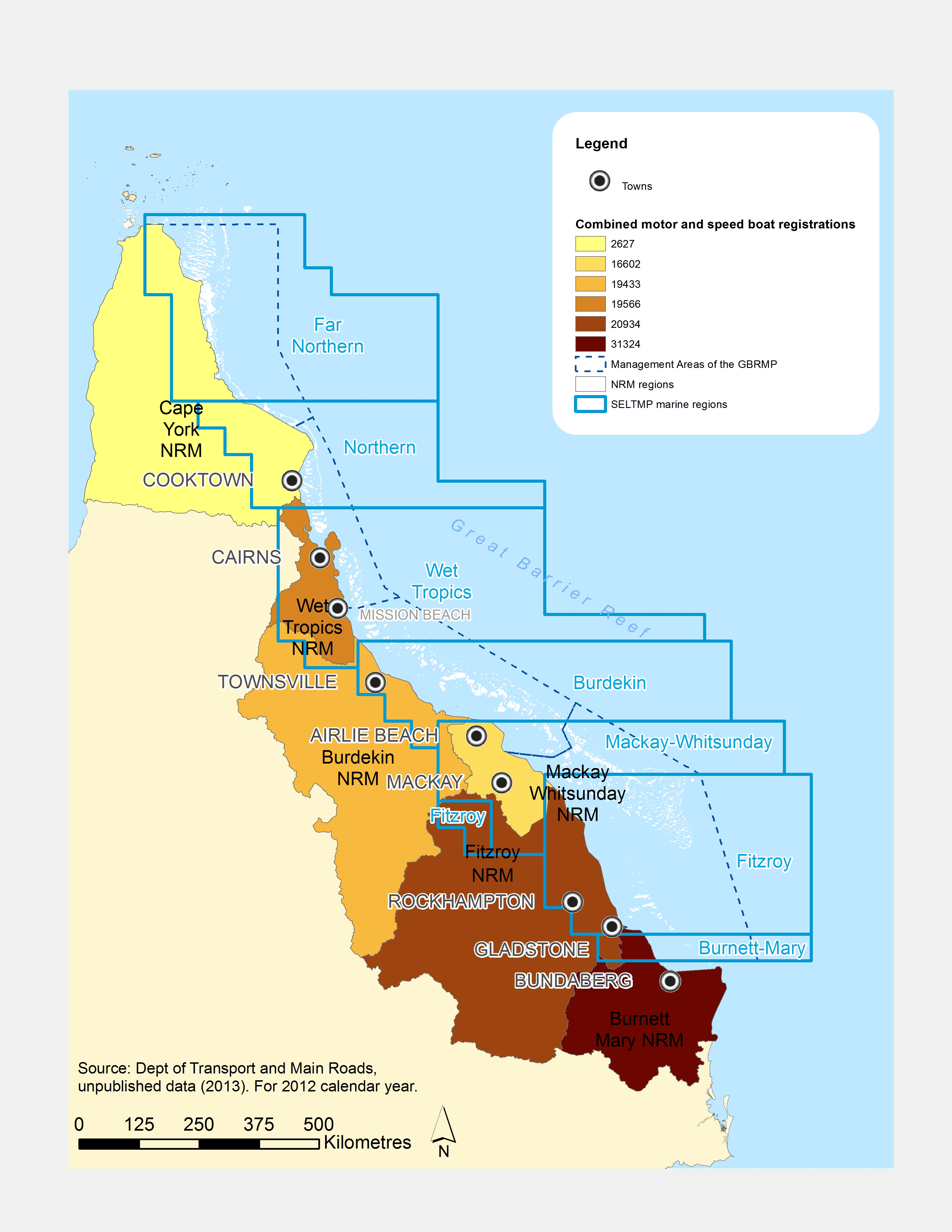 Number of motor and speed boat registration in Qld