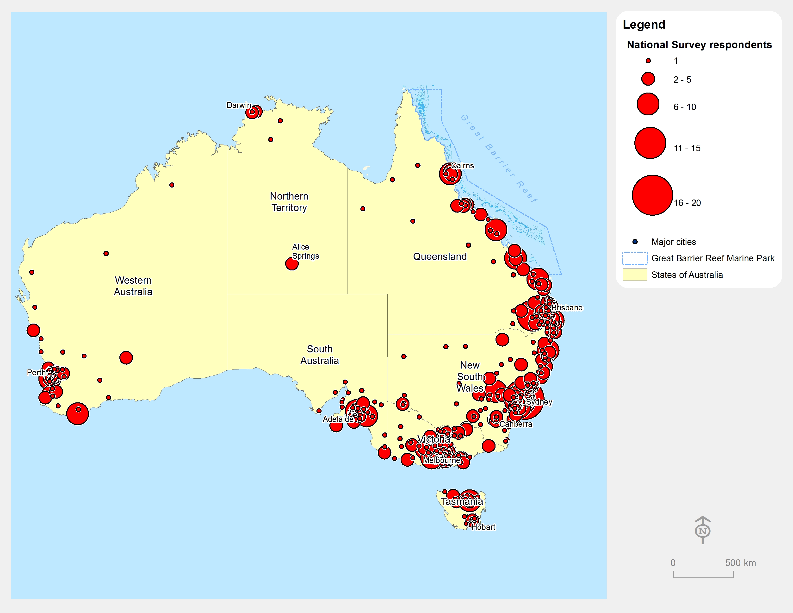 SELTMP 2013 National Survey Respondents Density of Respondents by Location