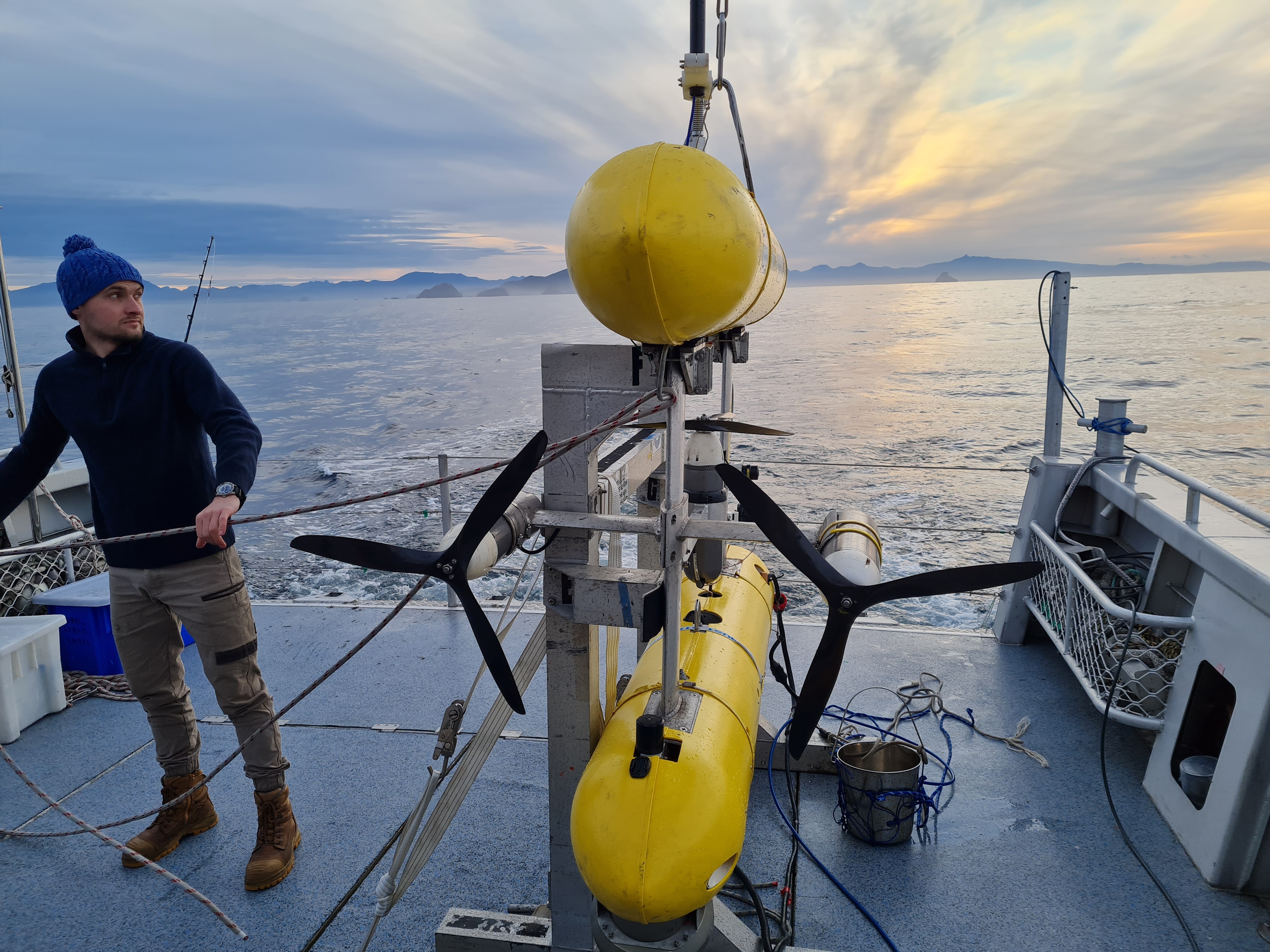 Autonomous Underwater Vehicle (AUV) "Nimbus" ready for deployment. 