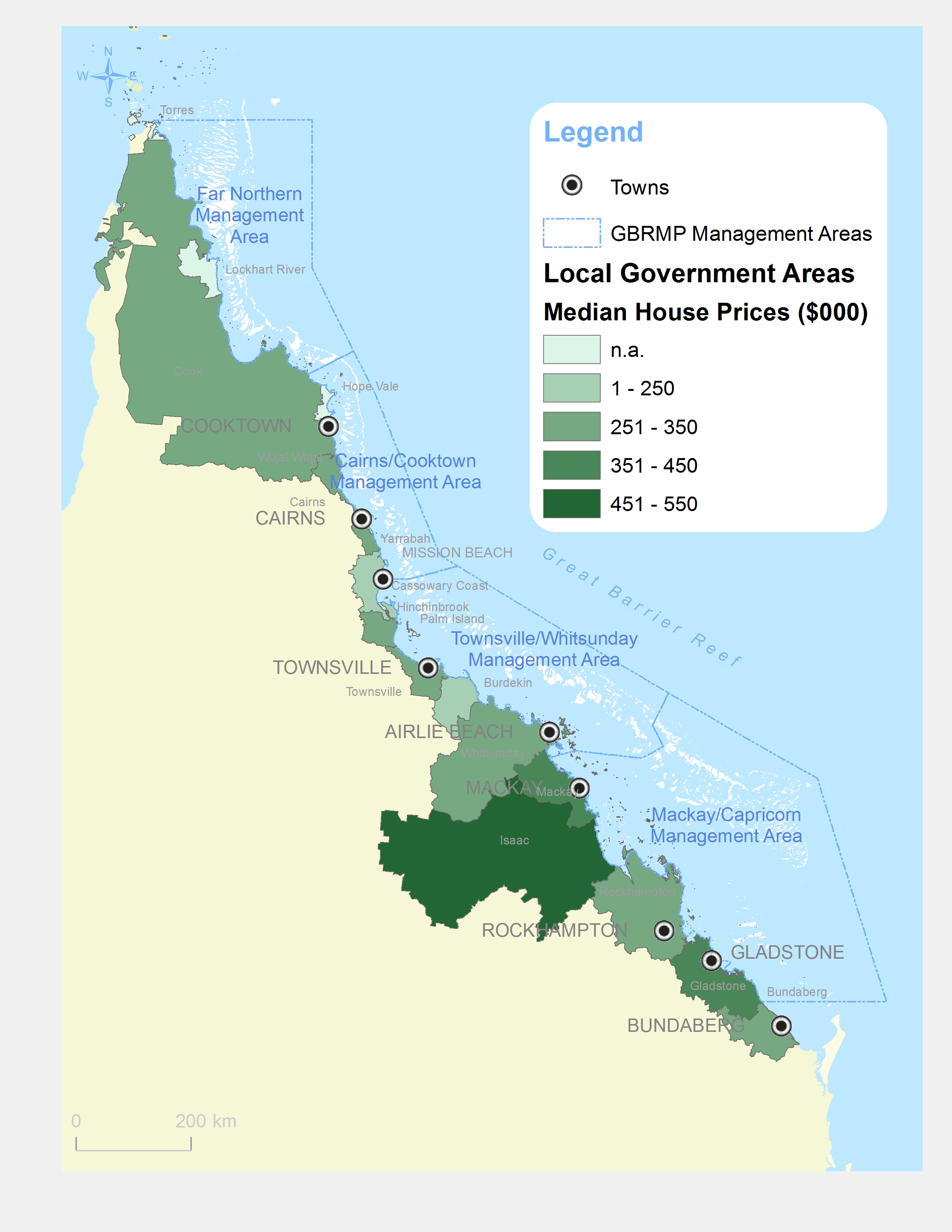 Median House Prices by LGA 2012 (ABS data)