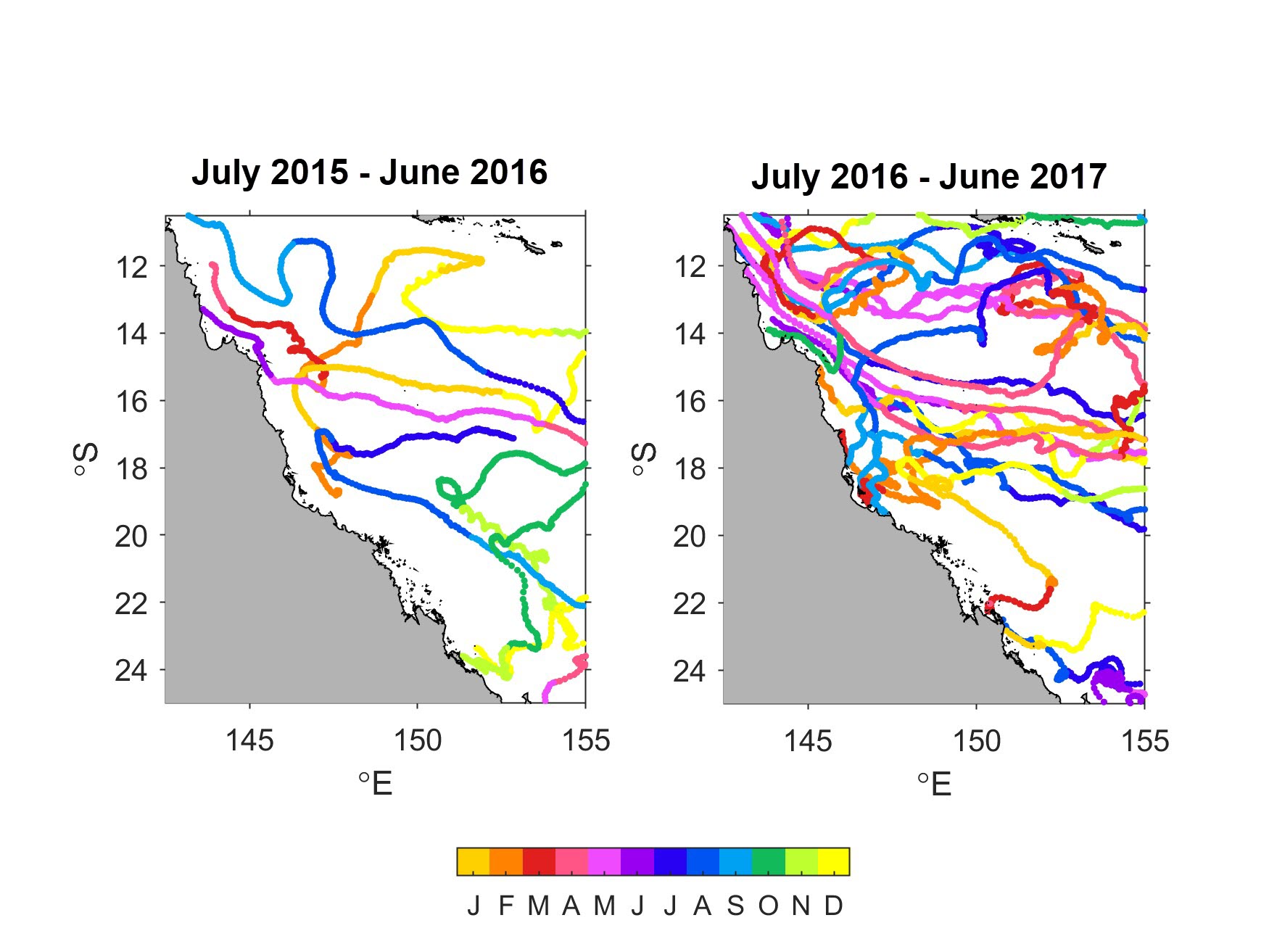 Surface drifting buoys 2015 - 2017