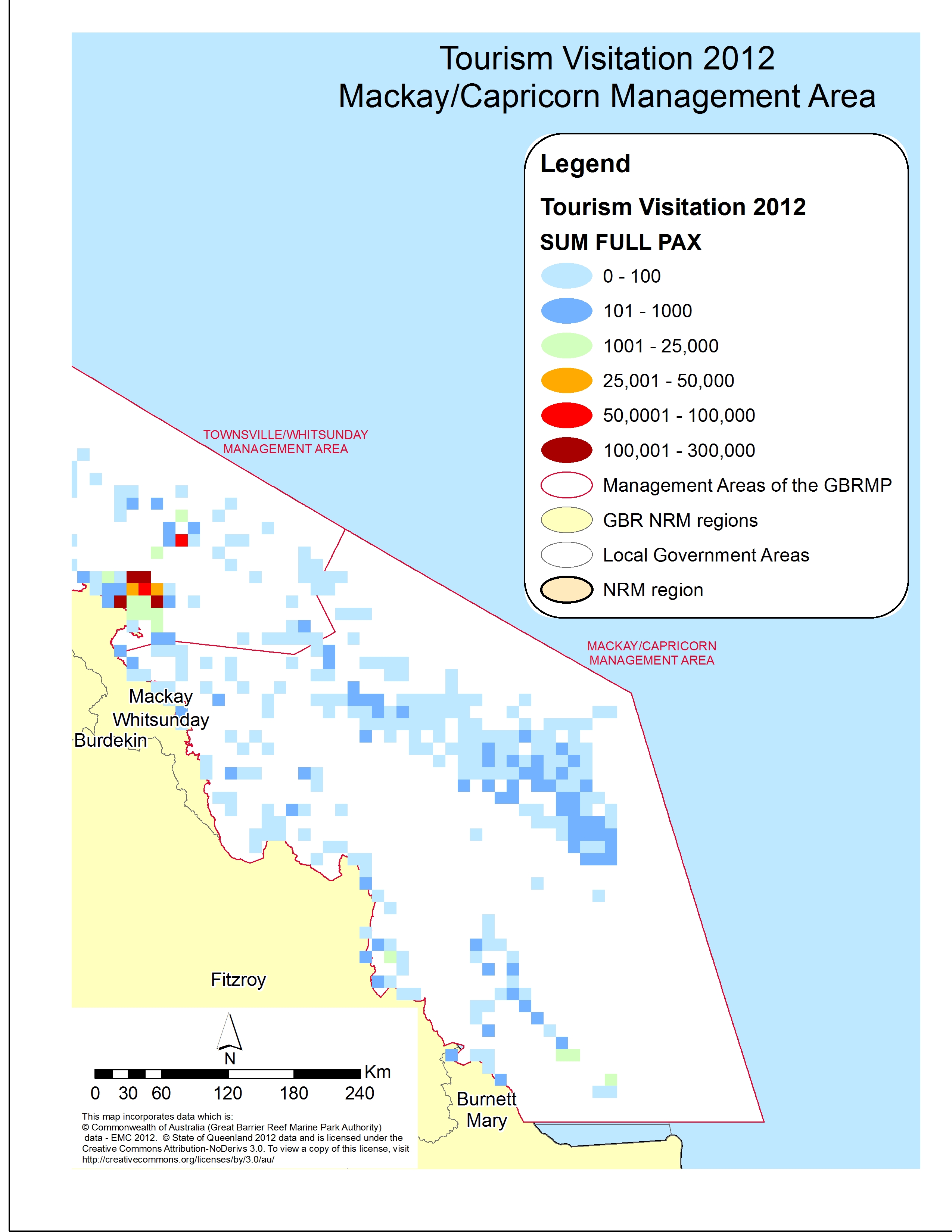 Visited location in the GBR, between Mackay and Capricorn