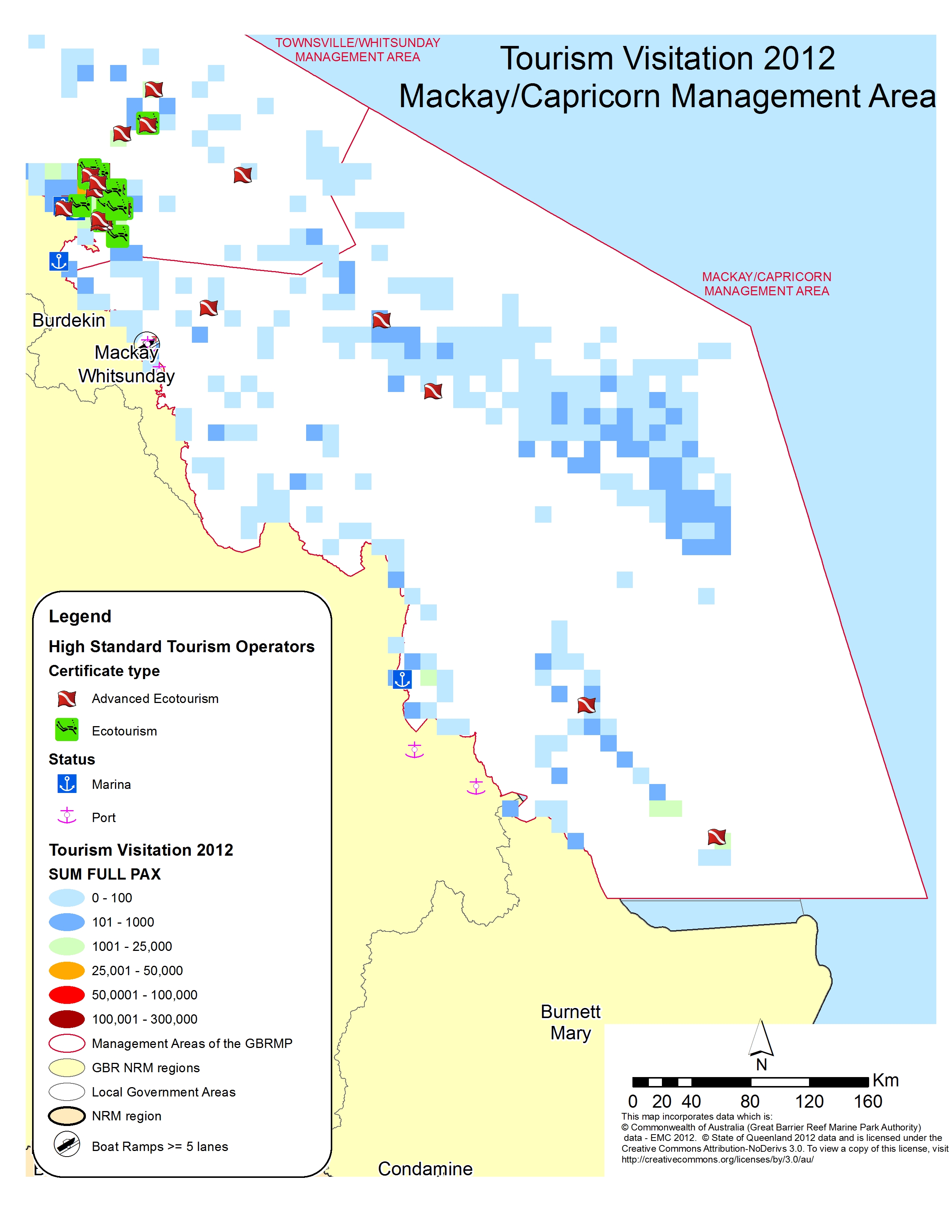 Visited location in the GBR and point of interest, between Mackay and Capricorn