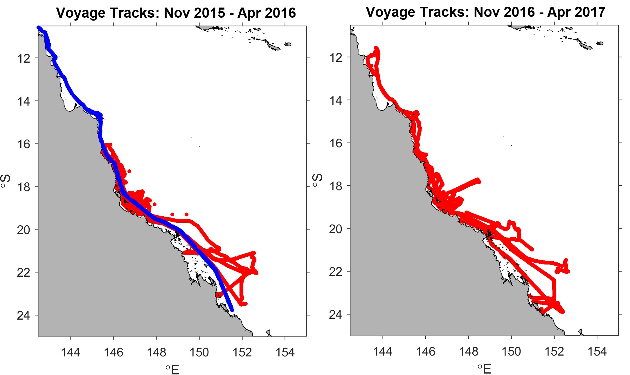 Voyage Tracks GBR 2015 to 2017