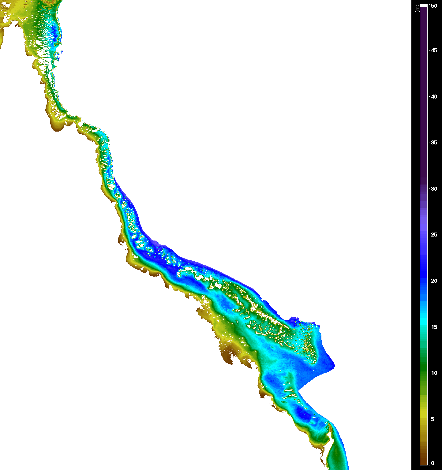 Dry Season (September) Secchi depth climatology (2002-2012) from remote sensing