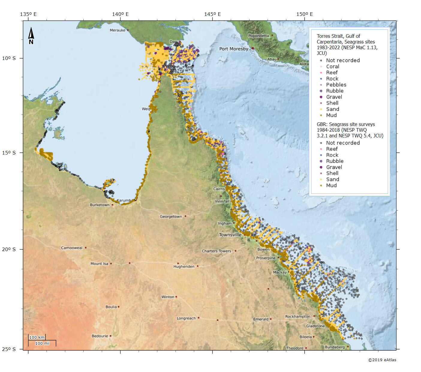 Sediment Type Recorded in Seagrass Surveys 