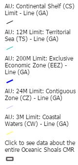Australian maritime boundaries legend