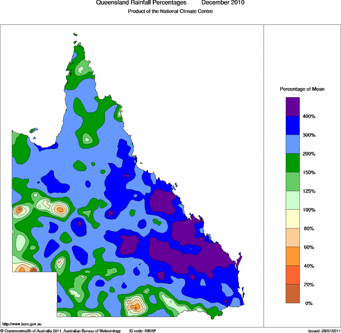 Queensland Rainfall for December 2010