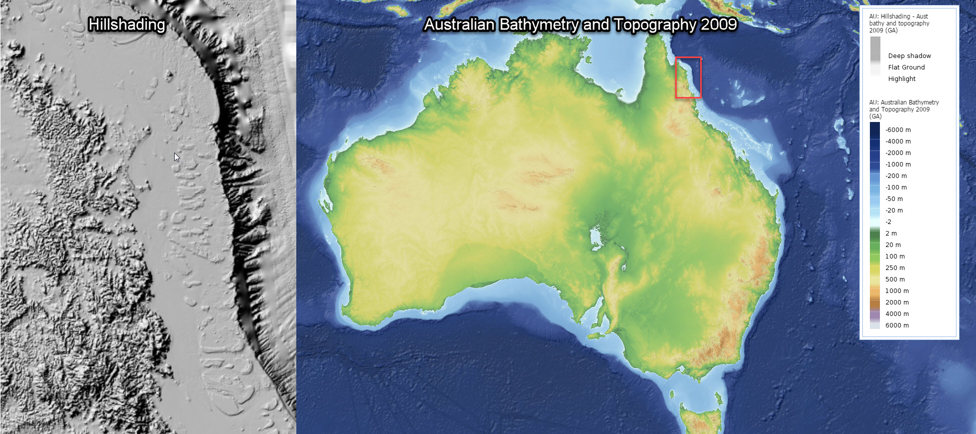 Australian Bathymetry And Topography Grid June Hillshading Eatlas Source Ga Eatlas