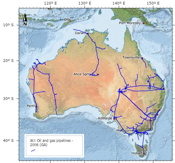Oil And Gas Pipelines Of Australia 2004 Ga Eatlas