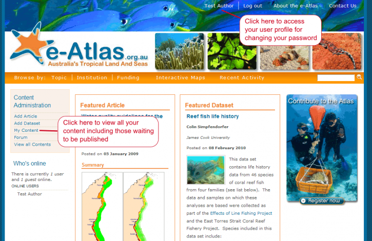 e-Atlas Front page