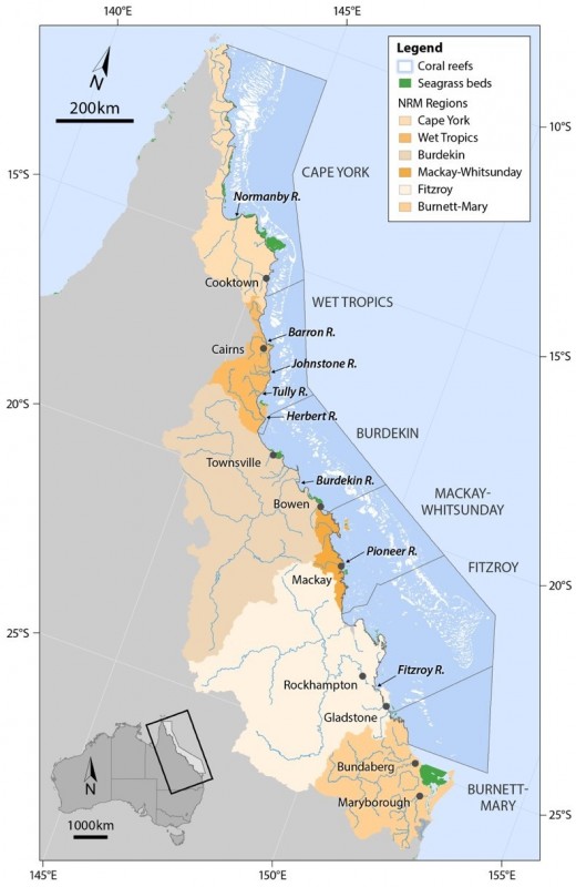 Map of Great Barrier Reef regions