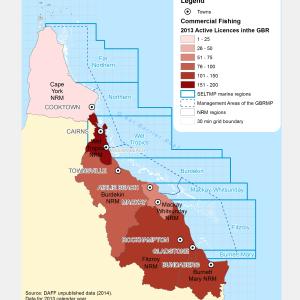2014 Commercial fishing licences that were active in the GBR in 2013, by NRM region of registered address