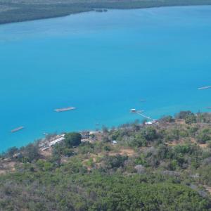 Gialug Island - Aerial view pearl farm