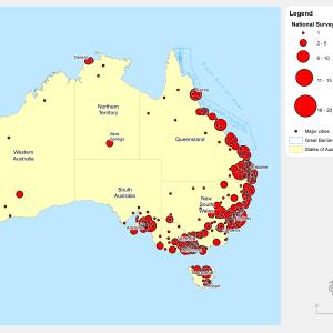 SELTMP 2013 National Survey Respondents Density of Respondents by Location