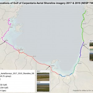 Transect location of Gulf of Carpentaria Aerial Shoreline imagery