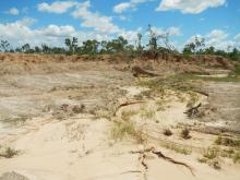 Alluvial gully at Strathalbyn Station showing vertical soil stratification