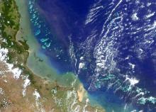 Flood plume MODIS satellite image