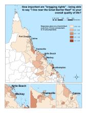 How important are "bragging rights" - being able to say "I live near the Great Barrier Reef" to your overall quality of life?