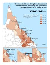 How important is benefiting from the jobs and income linked to the mining and agricultural sectors to your overall quality of life?