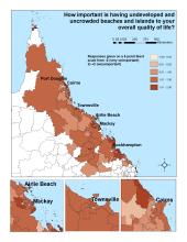 How important is having undeveloped and uncrowded beaches and islands to your overall quality of life?