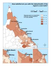 How satisfied are you with the status/health of the region's coral reefs?