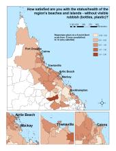 How satisfied are you with the status/health of the region's beaches and islands - without visible rubbish (bottles, plastic)?