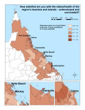 How satisfied are you with the status/health of the region's beaches and islands - undeveloped and uncrowded?