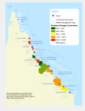 GBR Coastal Communities Resident Sewage Connections by LGA 2011
