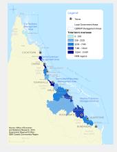 GBR Coastal Communities Residents Born Overseas by LGA 2012